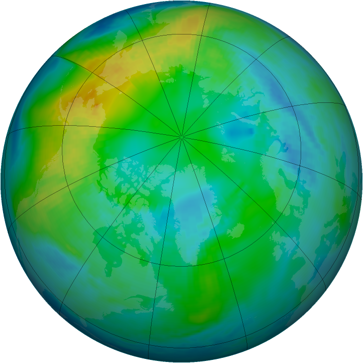 Arctic ozone map for 20 October 1979